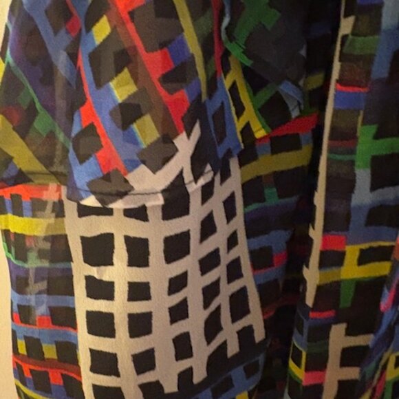 Saloni Geometric Print Silk Dress, Sz 6, NWOT - Picture 6 of 11